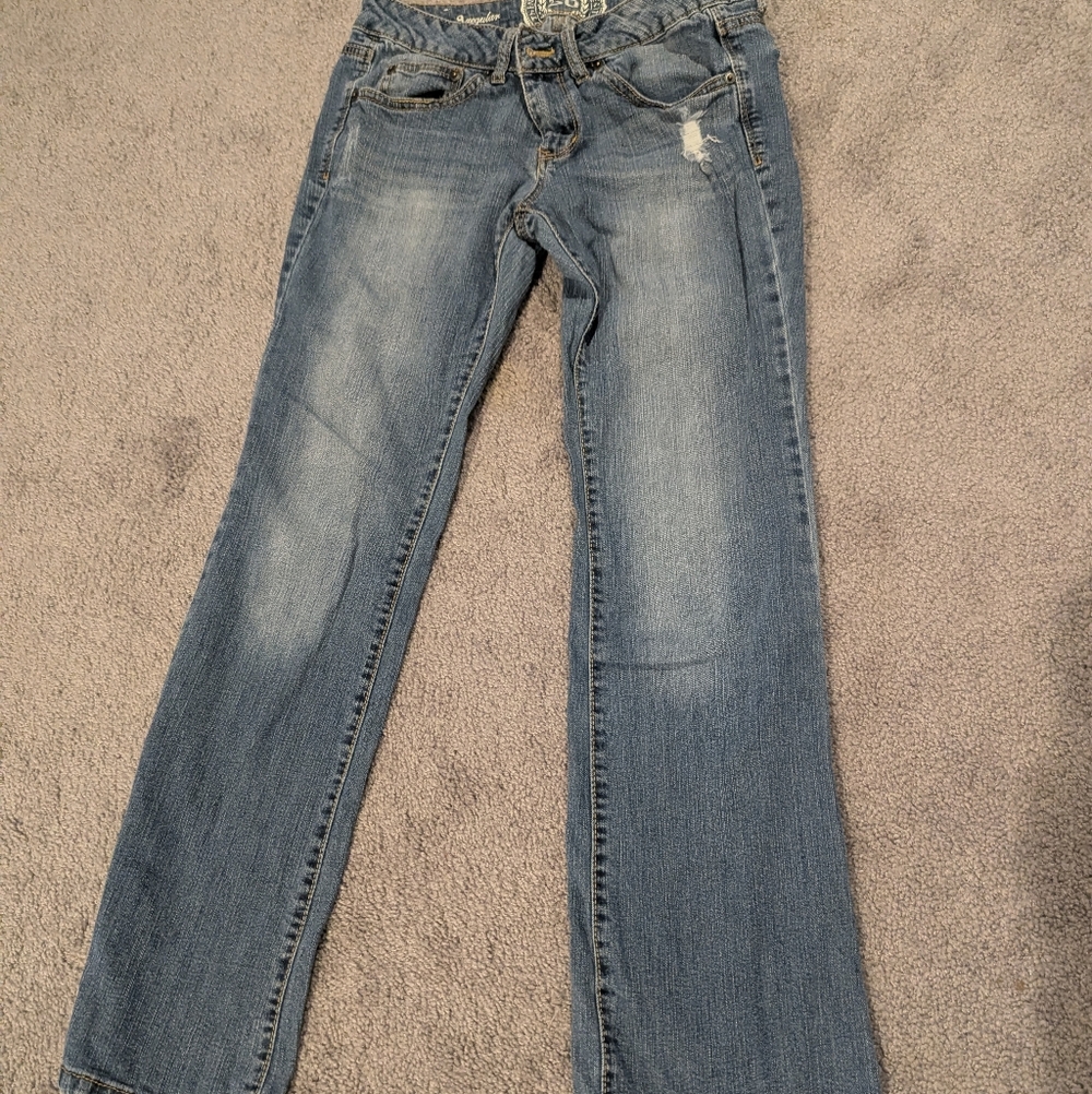 BOC Women's Straight Leg Blue Jeans